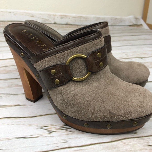 Ralph Lauren Suede Clogs 6M - Picture 1 of 7